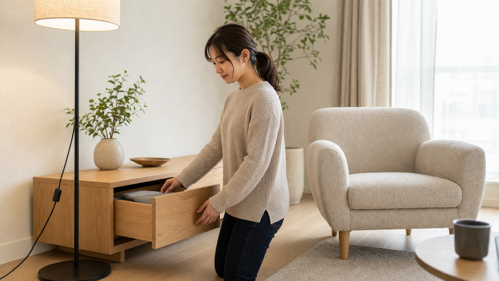 外国人ゲストにも直感的に使いやすい収納家具